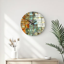 Wallity Reloj de Pared Decorativo de Cristal Multicolor 40 cm